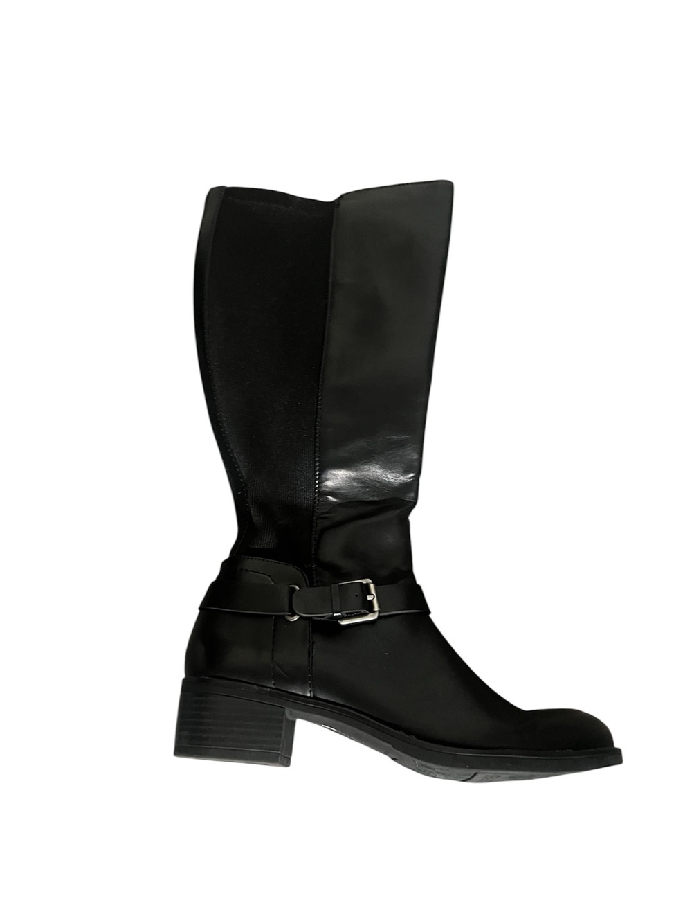 Franco Sarto Liora Black Women's Mid-Calf Buckle Boots